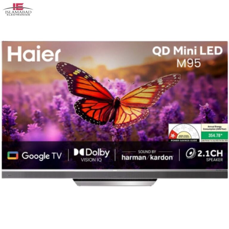 Haier M95EUX Mini QLED 65-Inch and 75-Inch 4K Google TV with Dolby Vision and Harmon Kardon Sound best price in Pakistan