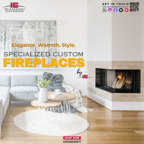 Electric FirePlace Modern Design Customized fireplace modern elegant desing for home, hotels and guesthouses. made on order. Rawalpindi, Islamabad, Murree, Peshawar. special gift for winter