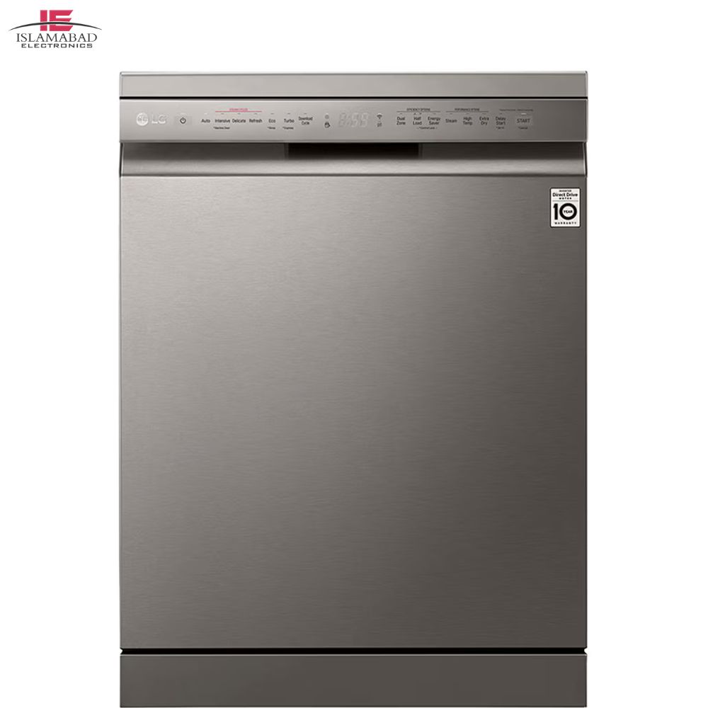 LG DFB425FP dishwasher with QuadWash and steam cleaning for modern kitchens in Pakistan
