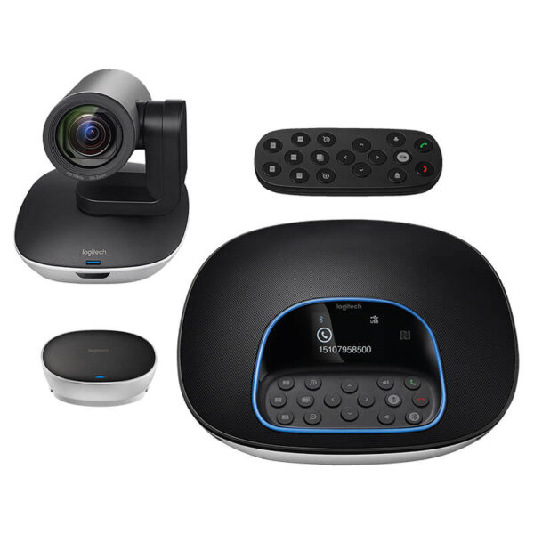 Logitech Group Video Conferencing System Pakistan with Full HD conference camera, speakerphone, meeting room solution, Zoom Rooms compatibility, Microsoft Teams conferencing, and corporate boardroom communication system