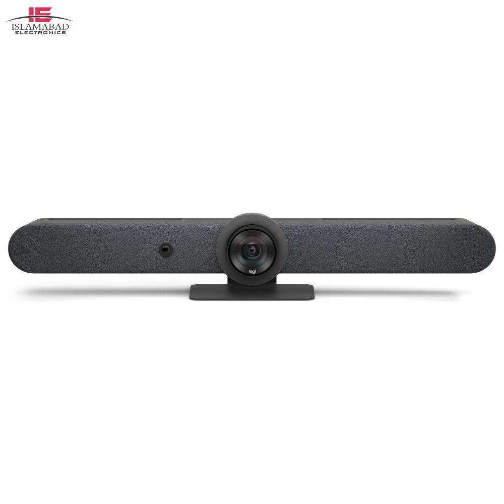 Logitech Rally Bar in Pakistan all-in-one 4K video conferencing system with AI conference camera, beamforming microphones, premium speakers, Zoom Rooms, Microsoft Teams, and professional meeting room solution
