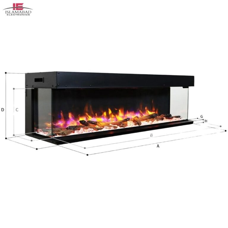 Linear 3D Electric Fireplace for Living Room Pakistan